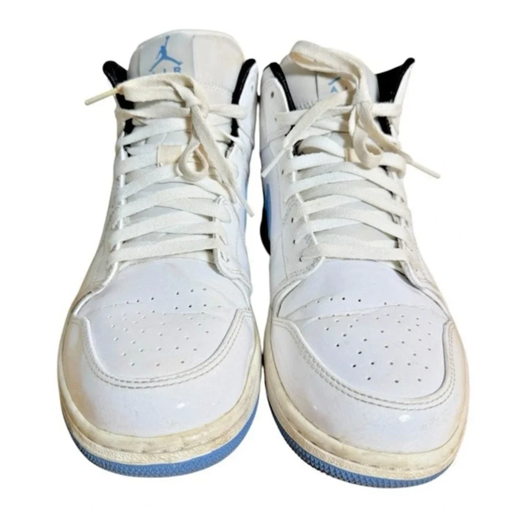 Nike Air Jordan 1 Mid Mens 11 Pre-Owned Sneakers White Legend Blue 554724-127